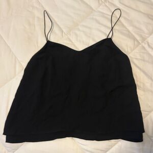 Veronica Beard Black Spaghetti Strap Cami Tank – Women's Classic Layered Top